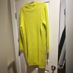 Chartreuse sweater dress - never worn